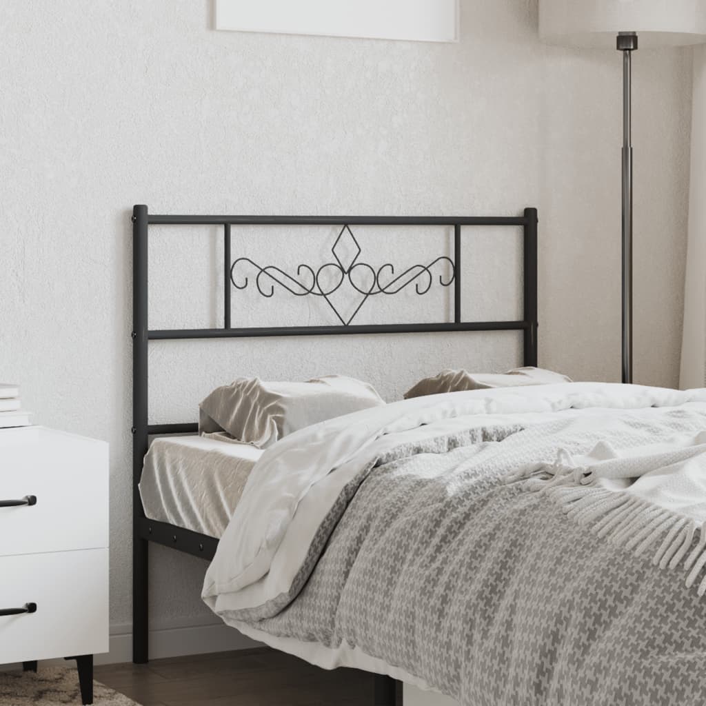 Kovové Náhradní Čelo Postele Černé 75 Cm