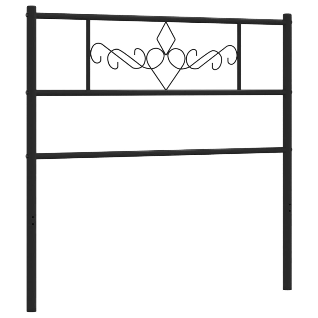 Kovové Náhradní Čelo Postele Černé 100 Cm