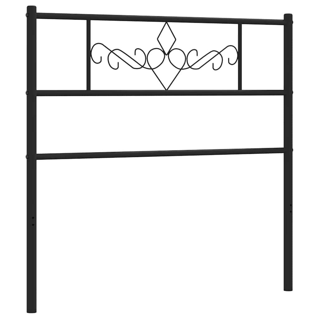 Kovové Náhradní Čelo Postele Černé 107 Cm