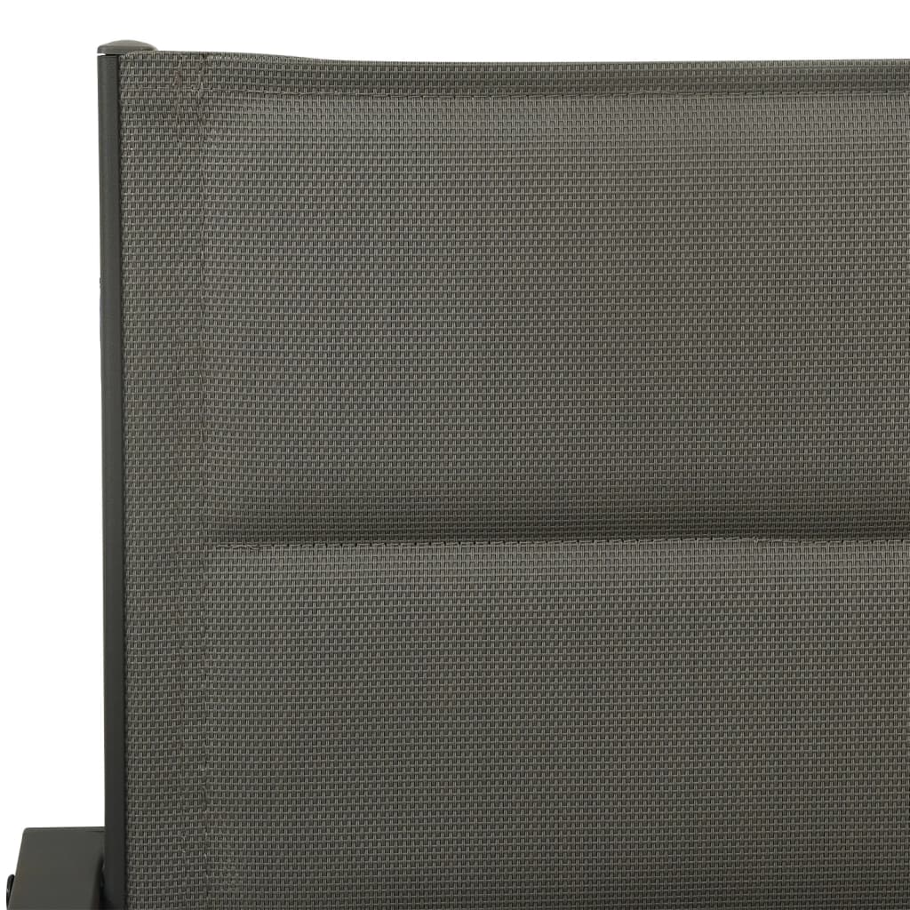7Dílný Zahradní Jídelní Set Černý Ocel A Textilen