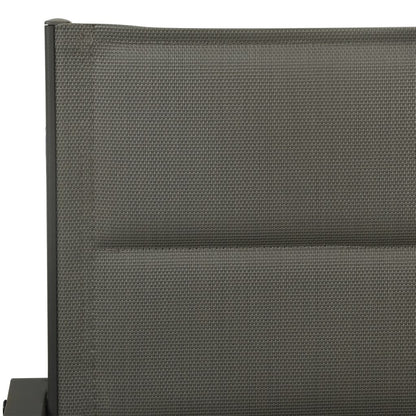 7Dílný Zahradní Jídelní Set Černý Ocel A Textilen