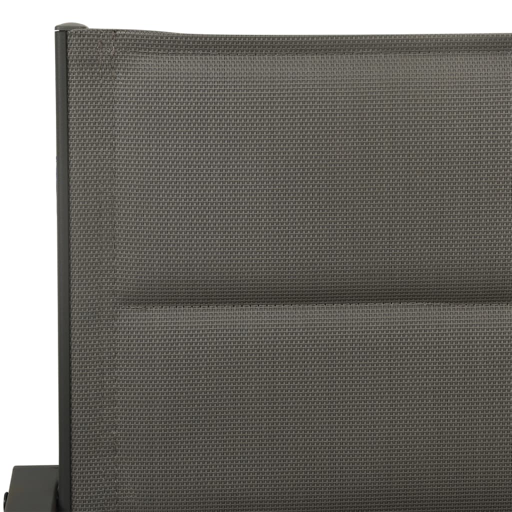 7Dílný Zahradní Jídelní Set Černý Ocel A Textilen
