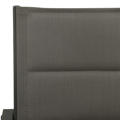 7Dílný Zahradní Jídelní Set Černý Ocel A Textilen