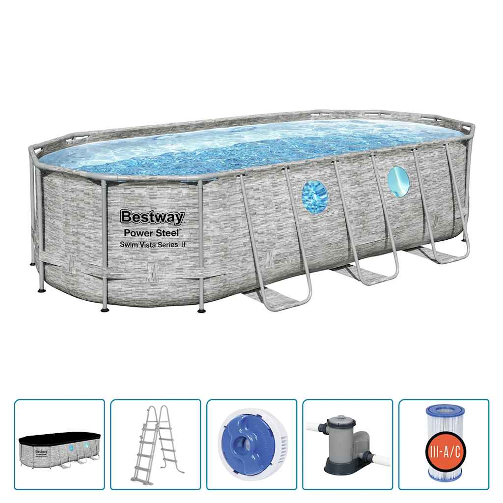 Bestway Bazénová Sada Power Steel Swim Vista Series 549 X 274 X 122 Cm Černá