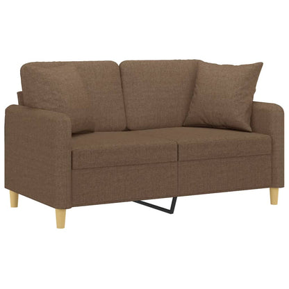 2Místná Pohovka S Polštáři Hnědá 120 Cm Textil