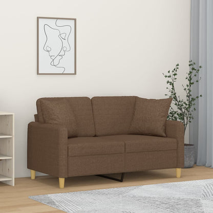 2Místná Pohovka S Polštáři Hnědá 120 Cm Textil