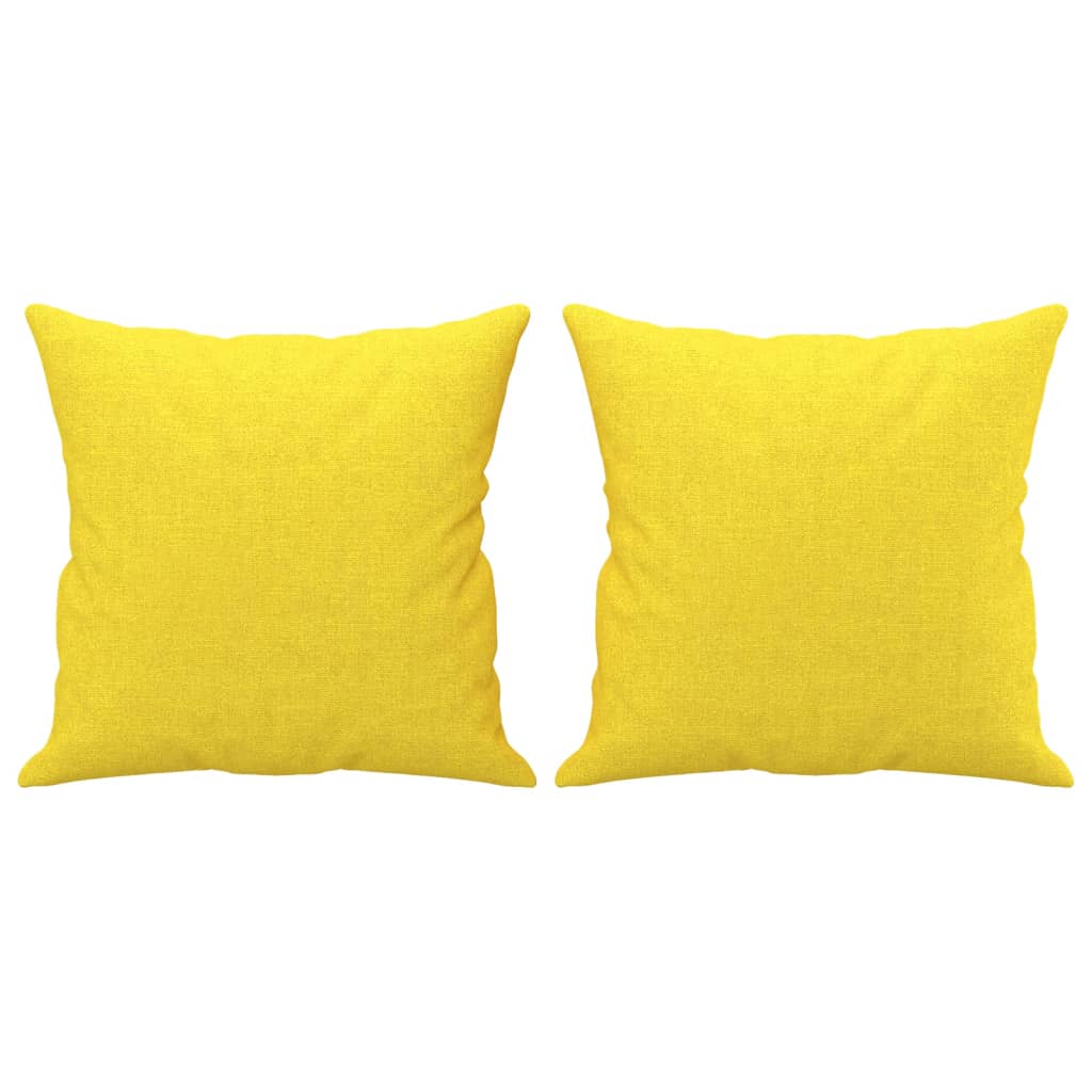 2Místná Pohovka S Polštáři Světle Žlutá 140 Cm Textil
