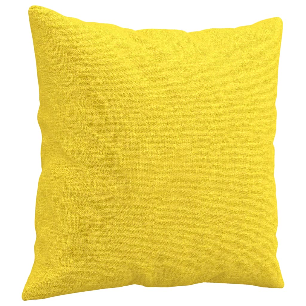 2Místná Pohovka S Polštáři Světle Žlutá 140 Cm Textil