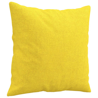 2Místná Pohovka S Polštáři Světle Žlutá 140 Cm Textil