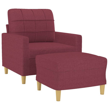 Křeslo S Podnožkou Vínové 60 Cm Textil