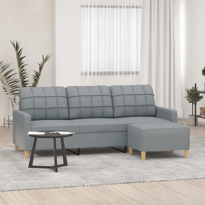 3Místná Pohovka S Podnožkou 180 Cm Textil