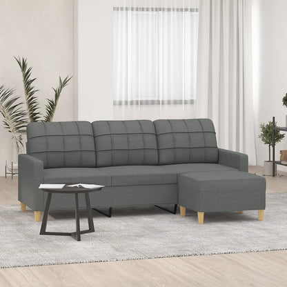 3Místná Pohovka S Podnožkou 180 Cm Textil