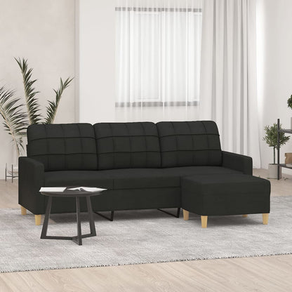 3Místná Pohovka S Podnožkou 180 Cm Textil