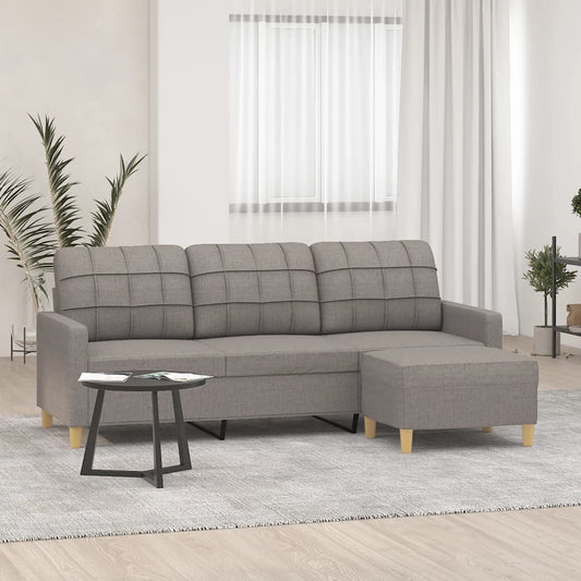 3Místná Pohovka S Podnožkou 180 Cm Textil