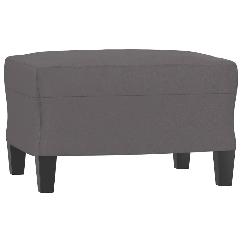 Křeslo S Podnožkou Šedé 60 Cm Umělá Kůže