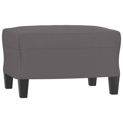 Křeslo S Podnožkou Šedé 60 Cm Umělá Kůže