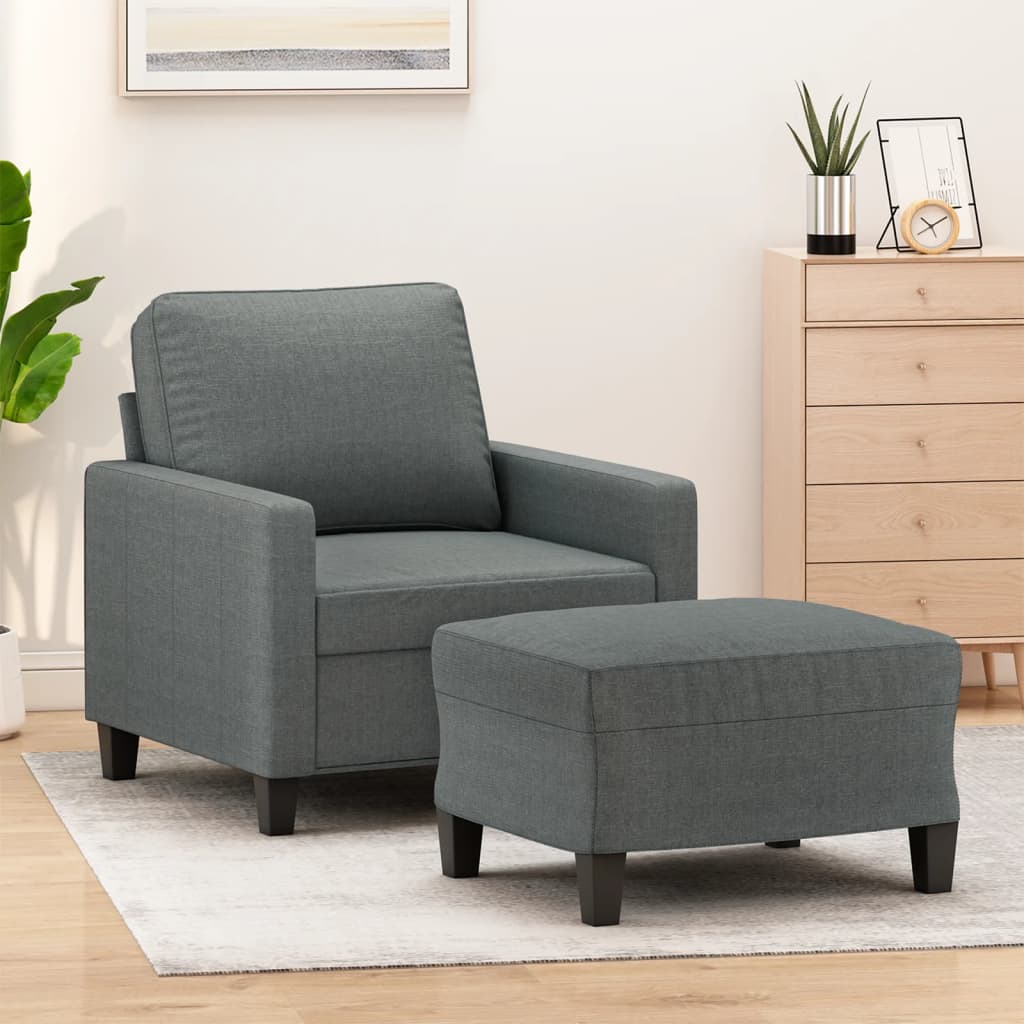 Křeslo S Podnožkou Světle Šedé 60 Cm Textil