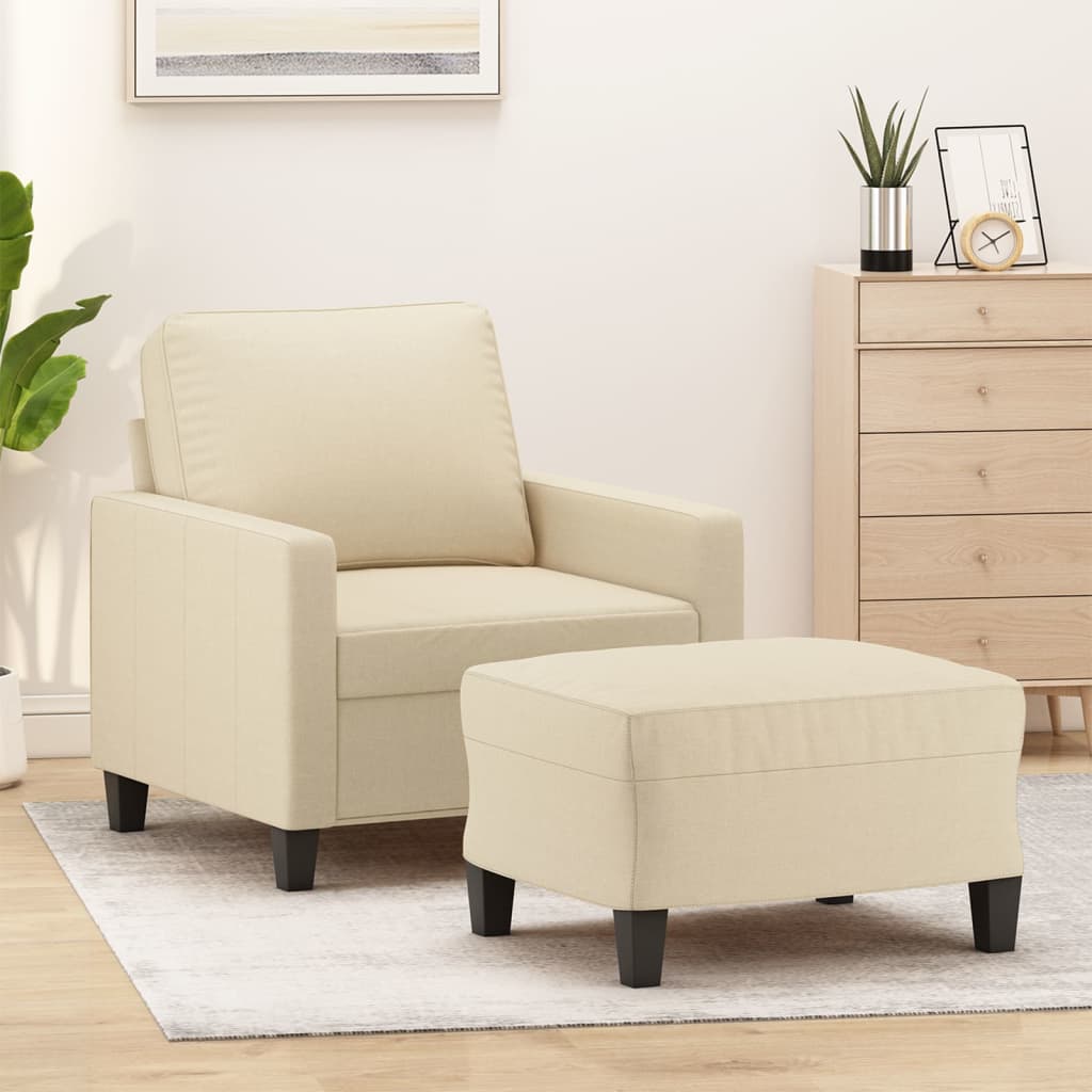 Křeslo S Podnožkou Světle Šedé 60 Cm Textil