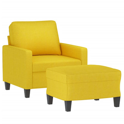 Křeslo S Podnožkou Světle Žluté 60 Cm Textil