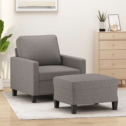 Křeslo S Podnožkou Světle Šedé 60 Cm Textil