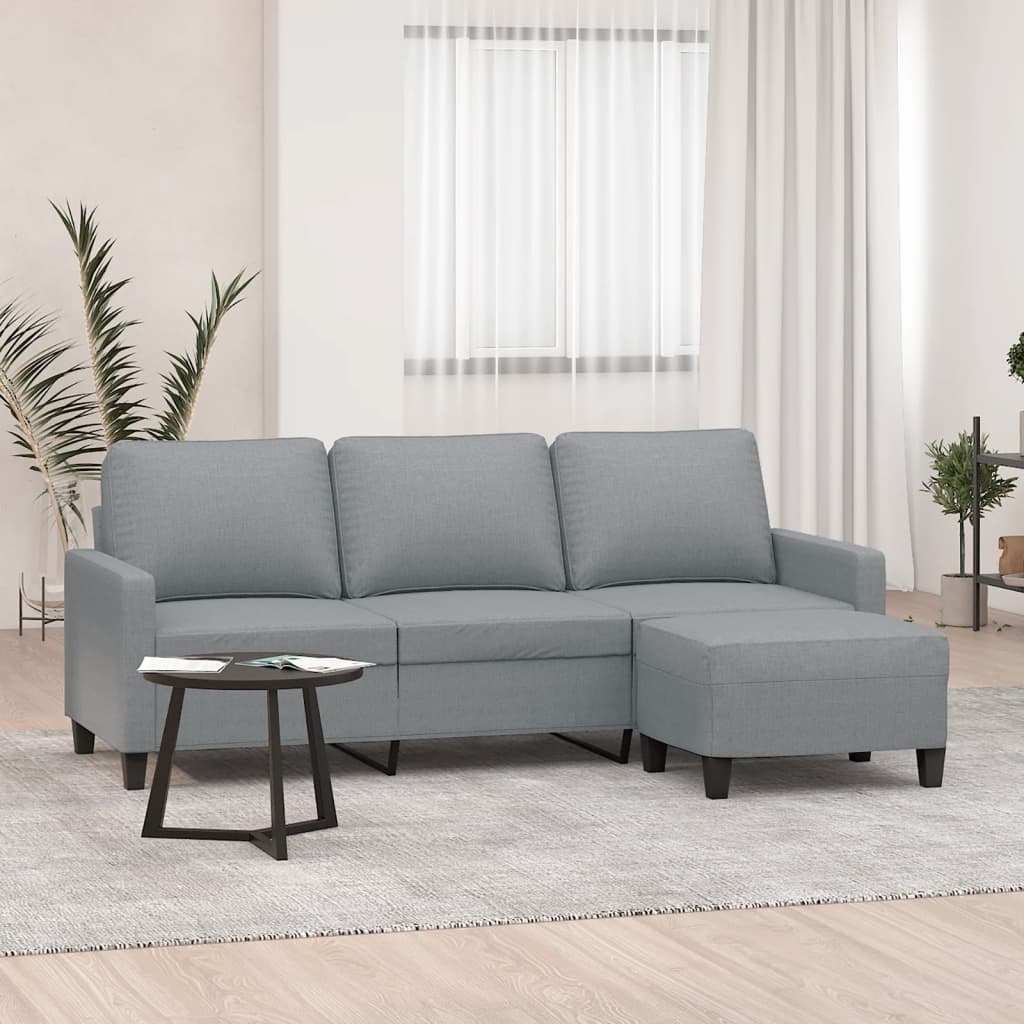 3Místná Pohovka S Podnožkou 180 Cm Textil
