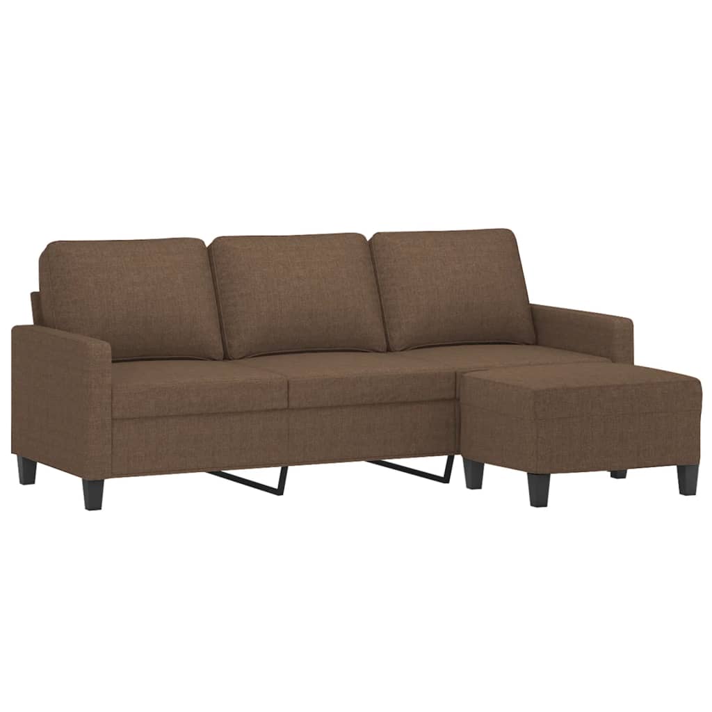 3Místná Pohovka S Podnožkou 180 Cm Textil