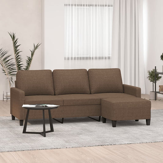 3Místná Pohovka S Podnožkou 180 Cm Textil
