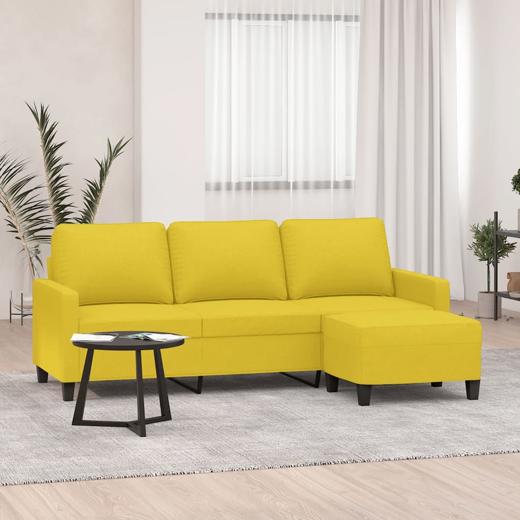 3Místná Pohovka S Podnožkou 180 Cm Textil