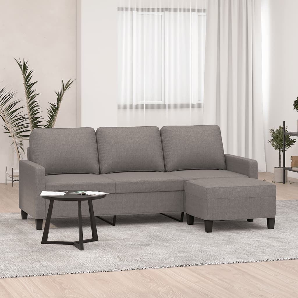 3Místná Pohovka S Podnožkou 180 Cm Textil