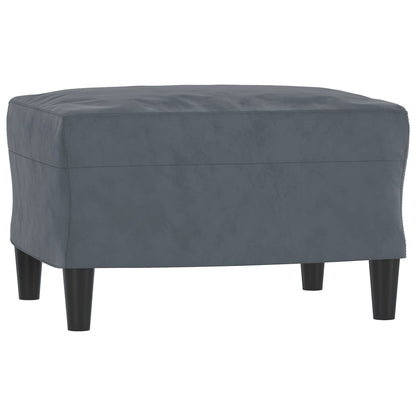 Křeslo S Podnožkou Tmavě Šedé 60 Cm Samet
