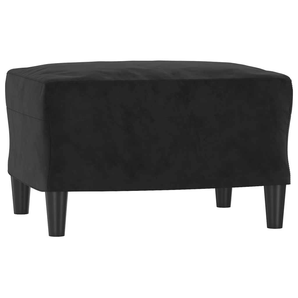 Křeslo S Podnožkou Černé 60 Cm Samet