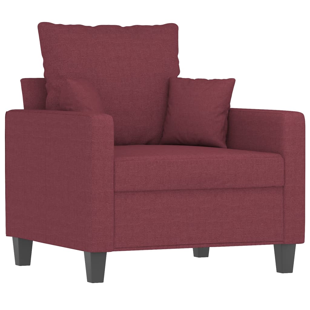 Křeslo S Podnožkou Vínové 60 Cm Textil