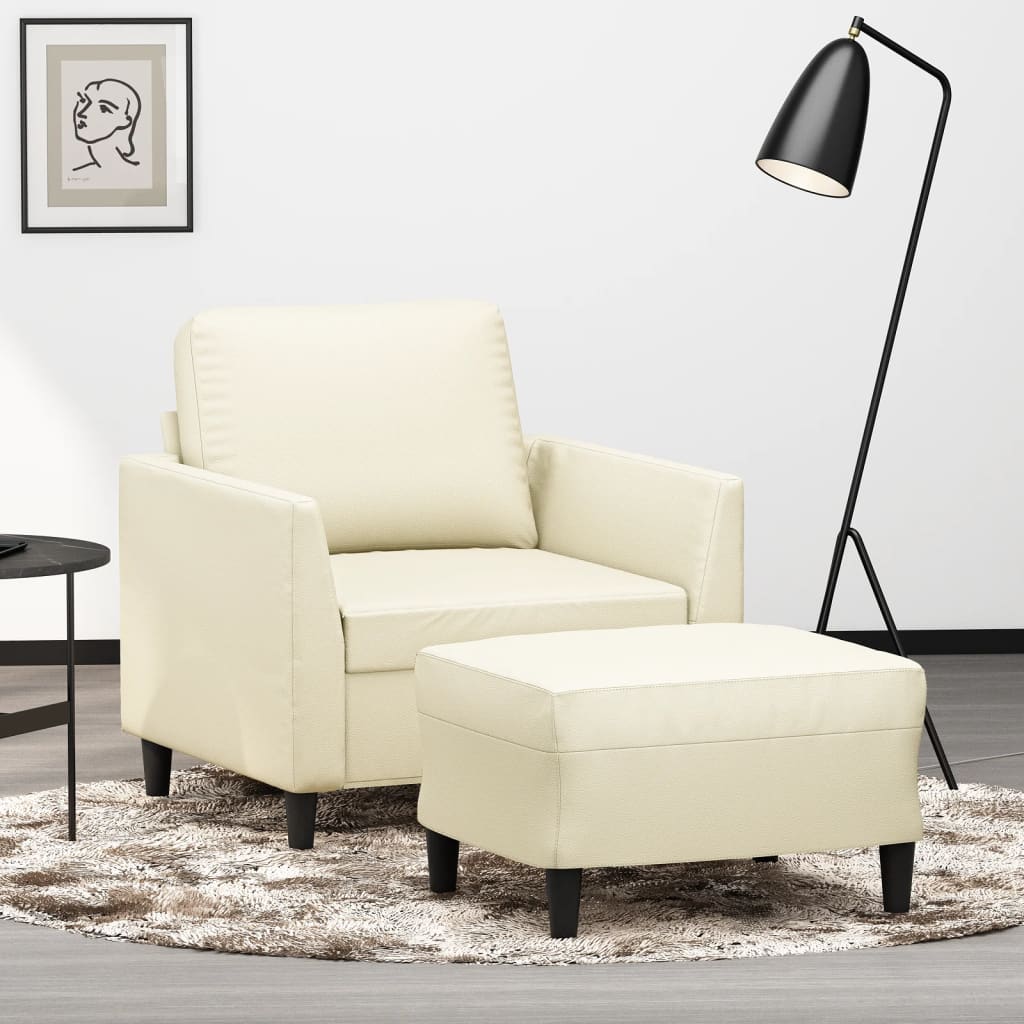 Křeslo S Podnožkou 60 Cm Umělá Kůže