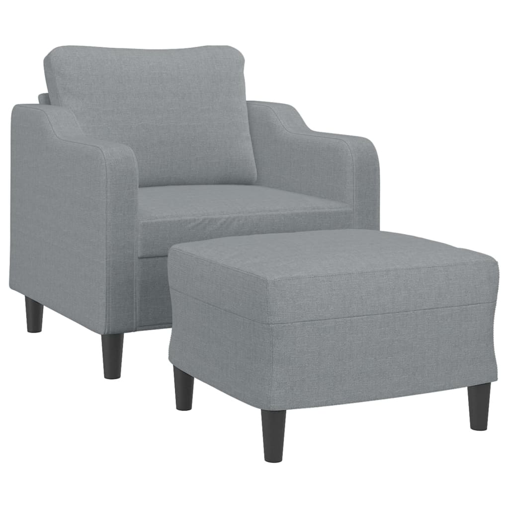 Křeslo S Podnožkou Světle Šedé 60 Cm Textil