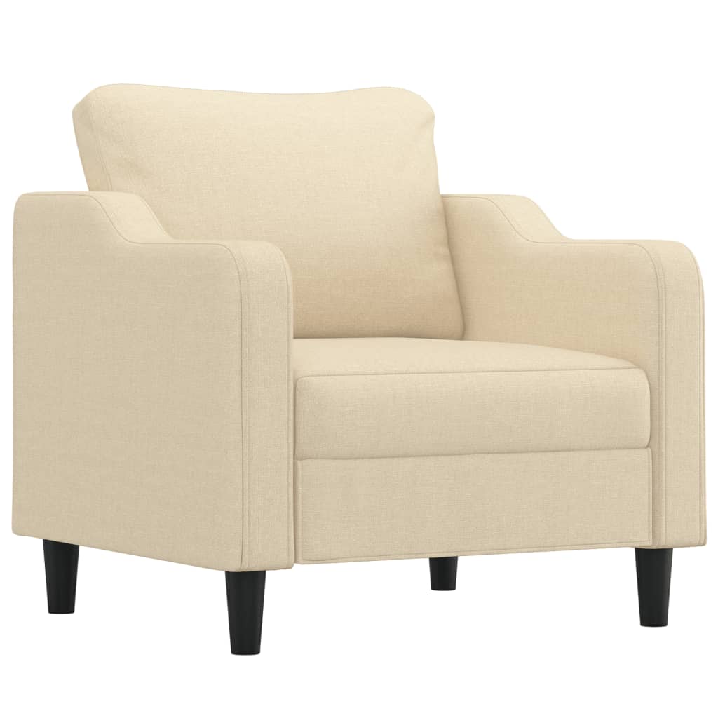 Křeslo S Podnožkou Krémové 60 Cm Textil