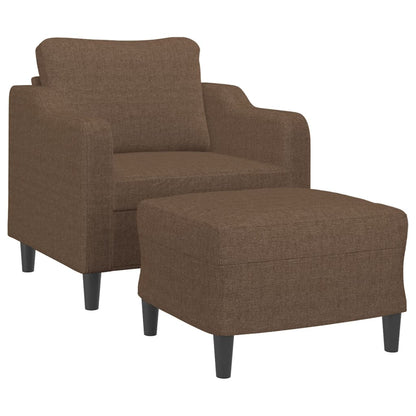 Křeslo S Podnožkou Hnědé 60 Cm Textil