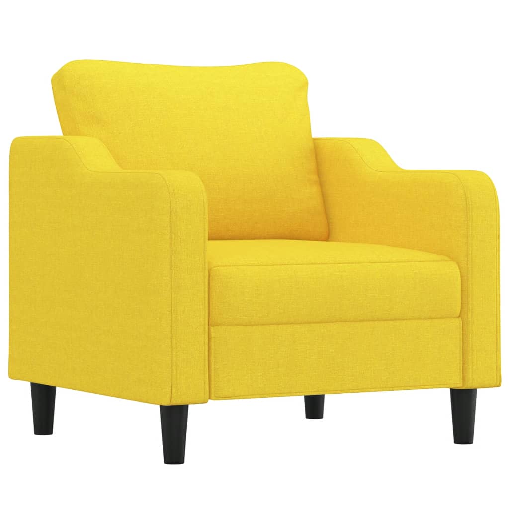 Křeslo S Podnožkou Světle Žluté 60 Cm Textil