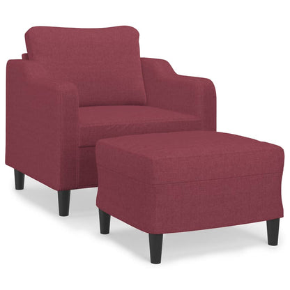Křeslo S Podnožkou Vínové 60 Cm Textil