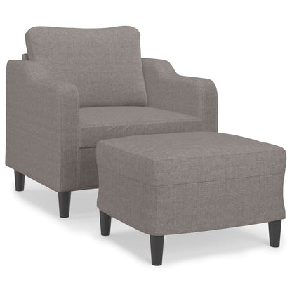 Křeslo S Podnožkou Taupe 60 Cm Textil