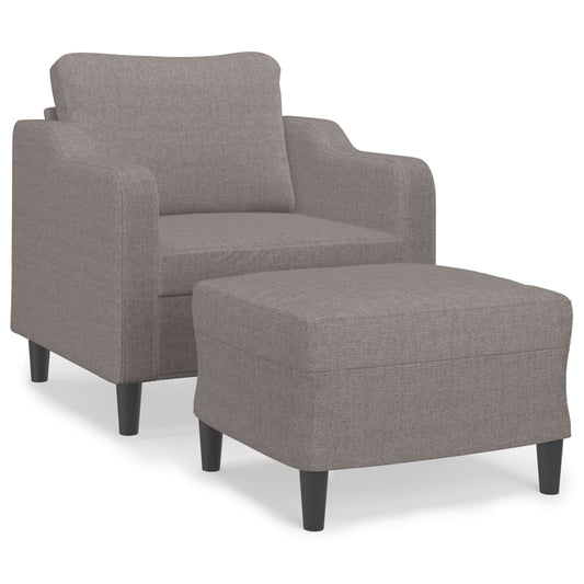 Křeslo S Podnožkou Taupe 60 Cm Textil