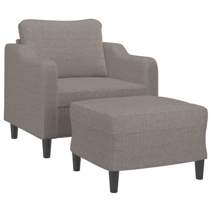 Křeslo S Podnožkou Taupe 60 Cm Textil