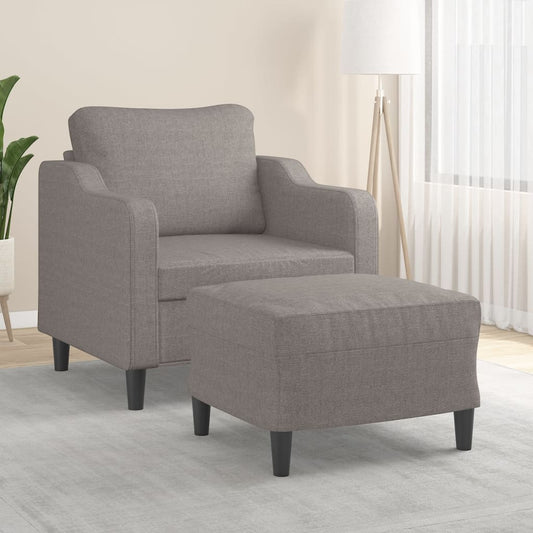 Křeslo S Podnožkou Taupe 60 Cm Textil