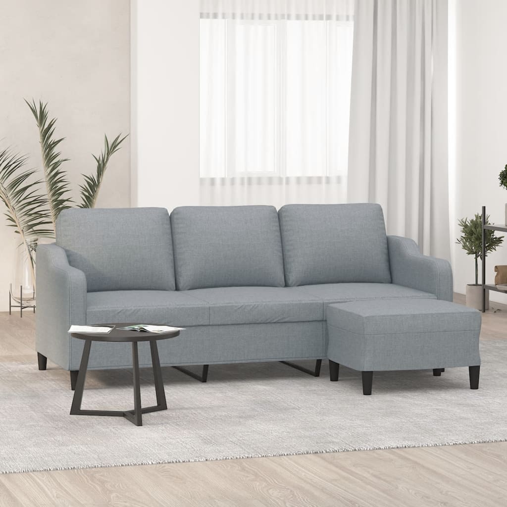 3Místná Pohovka S Podnožkou 180 Cm Textil