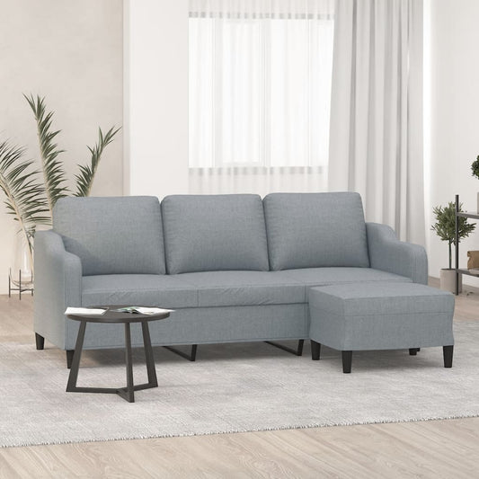 3Místná Pohovka S Podnožkou 180 Cm Textil