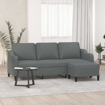 3Místná Pohovka S Podnožkou 180 Cm Textil