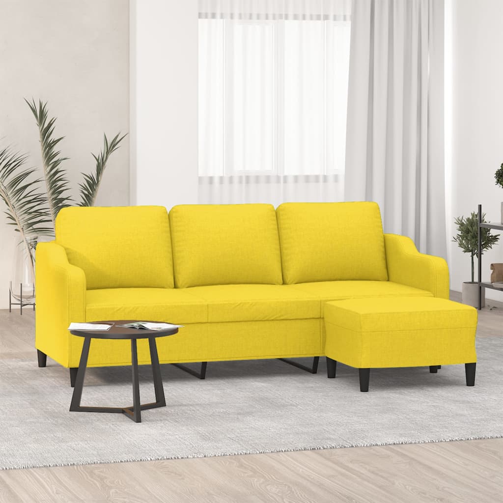 3Místná Pohovka S Podnožkou 180 Cm Textil