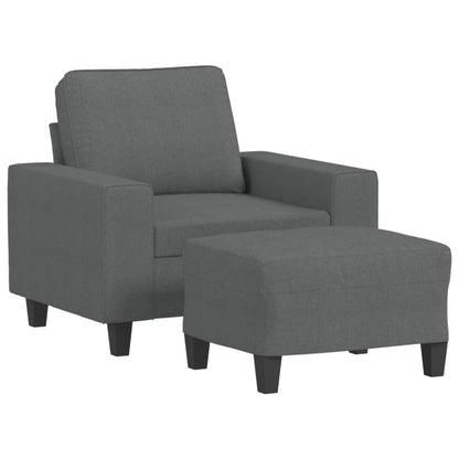 Křeslo S Podnožkou Tmavě Šedé 60 Cm Textil