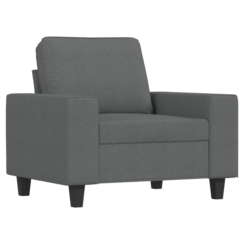 Křeslo S Podnožkou Tmavě Šedé 60 Cm Textil