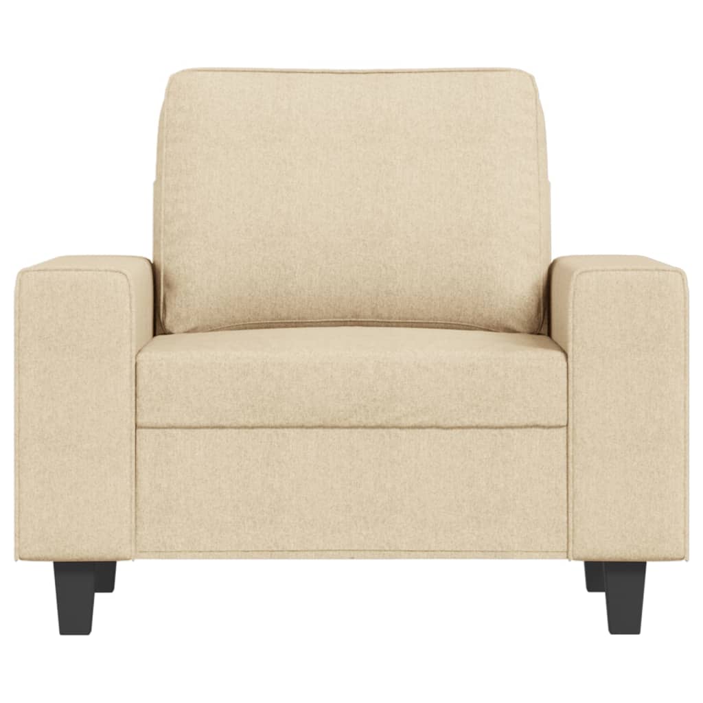 Křeslo S Podnožkou Krémové 60 Cm Textil