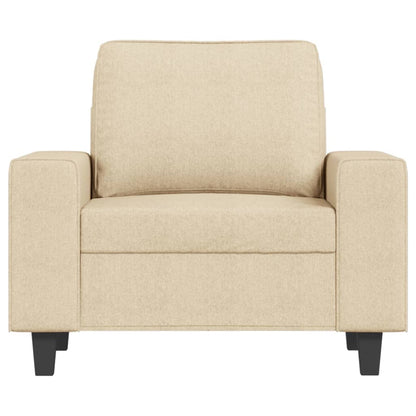Křeslo S Podnožkou Krémové 60 Cm Textil